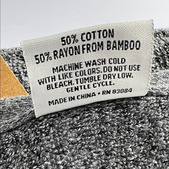 4 Pc Common Thread Bamboo Bath Towel Set Dark Grey Eco Melange NEW - Picture 8 of 8